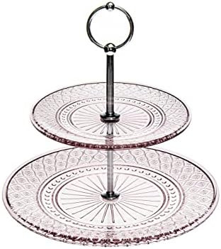 Godinger Claro 2 Tier Platter Tray Server Platter, Pink, 10.5 Inches | Amazon (US)
