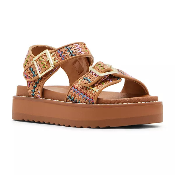 SO® Loreen Buckle Footbed Women's Sandals | Kohl's