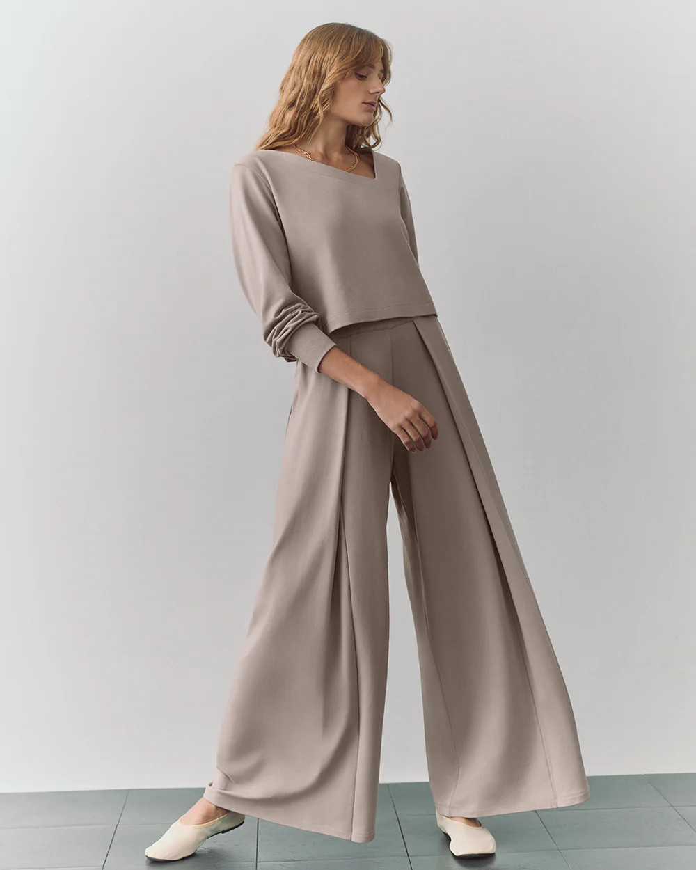 French Terry Pleated Pant | Cuyana