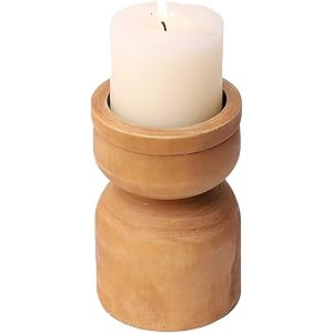 Athaliah Candle Holders for Pillar Candles,Wooden Farmhouse Pillar Rustic Large Candlesticks for Any | Amazon (US)