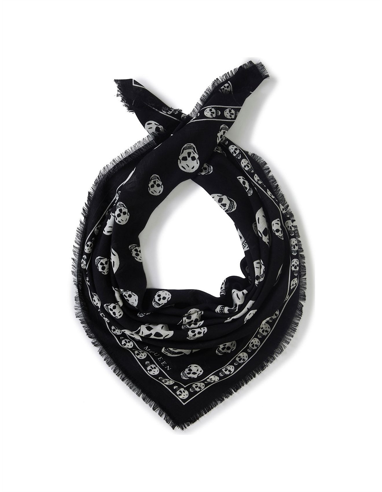 Skull Scarf with Fringed Edges | David Jones (Australia & New Zealand)