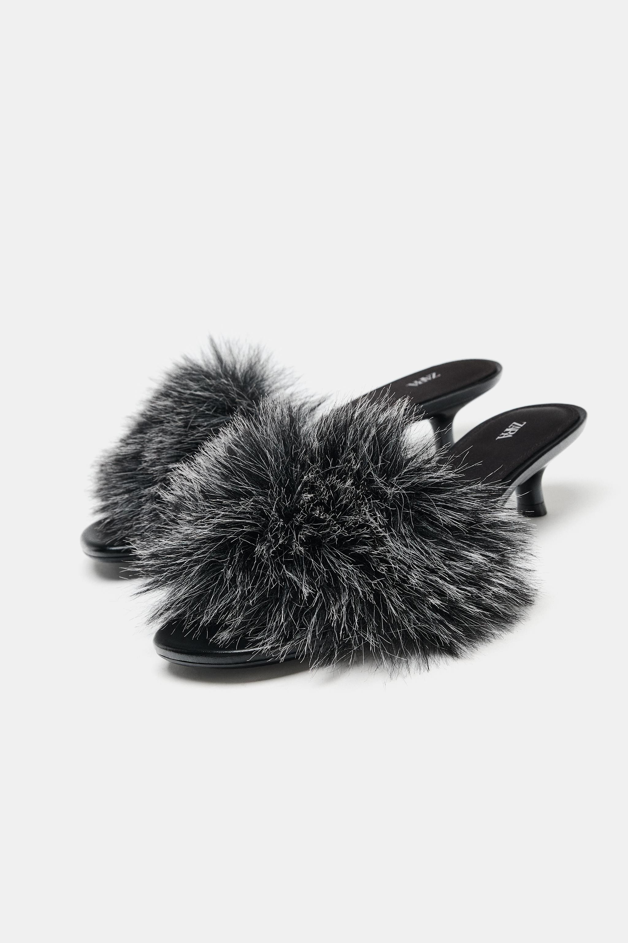 FAUX FUR SANDALS | Zara US
