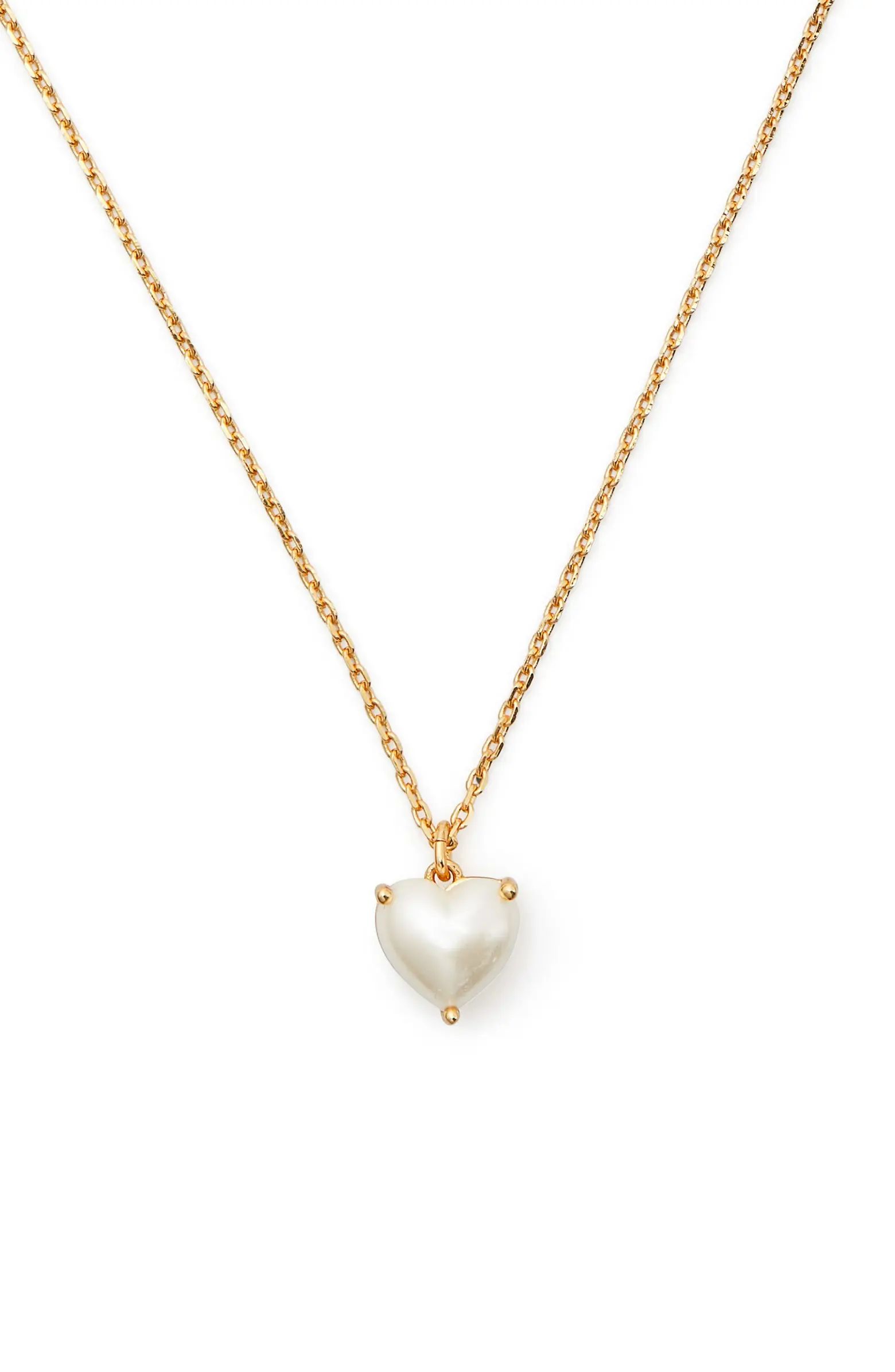 kate spade new york my love june imitation pearl heart pendant necklace | Nordstrom | Nordstrom