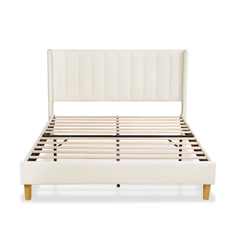 Eriksay Low Profile Upholstered Platform Bed With Wingback Headboard | Wayfair North America