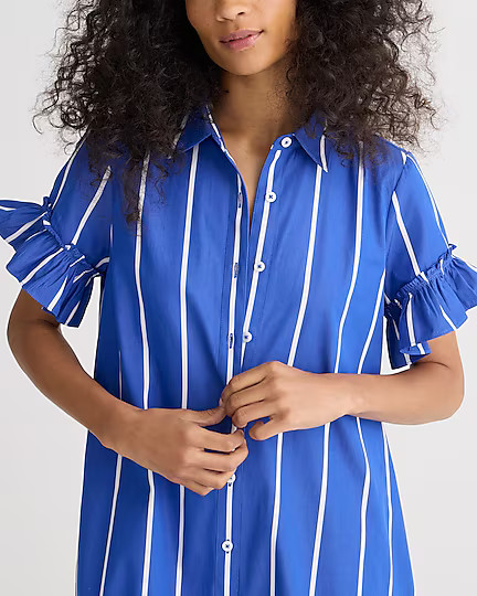 Amelia shirtdress in stripe cotton poplin | J. Crew US