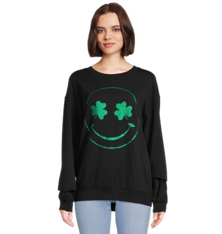 Saint Patrick's Day Smiley Paddy Juniors Graphic Pullover Sweatshirt

#LTKSeasonal