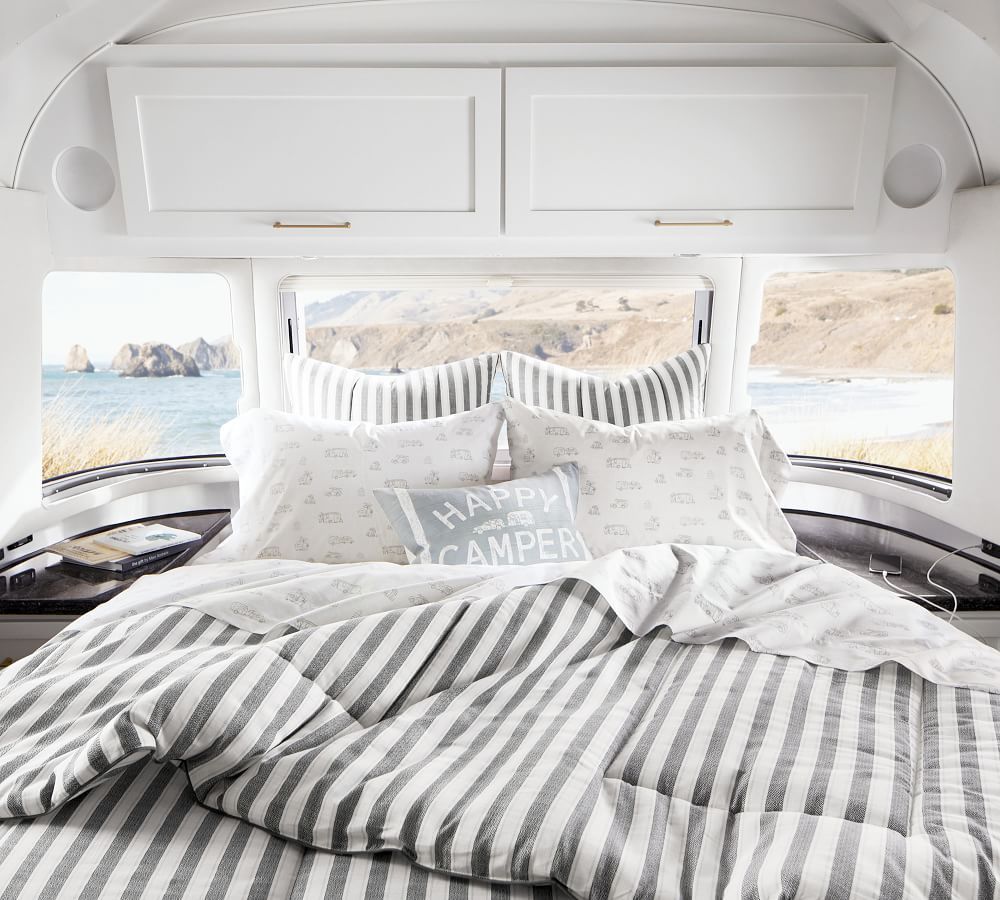 Airstream Striped Mendocino Organic Cotton Comforter, Full/Queen | Pottery Barn (US)