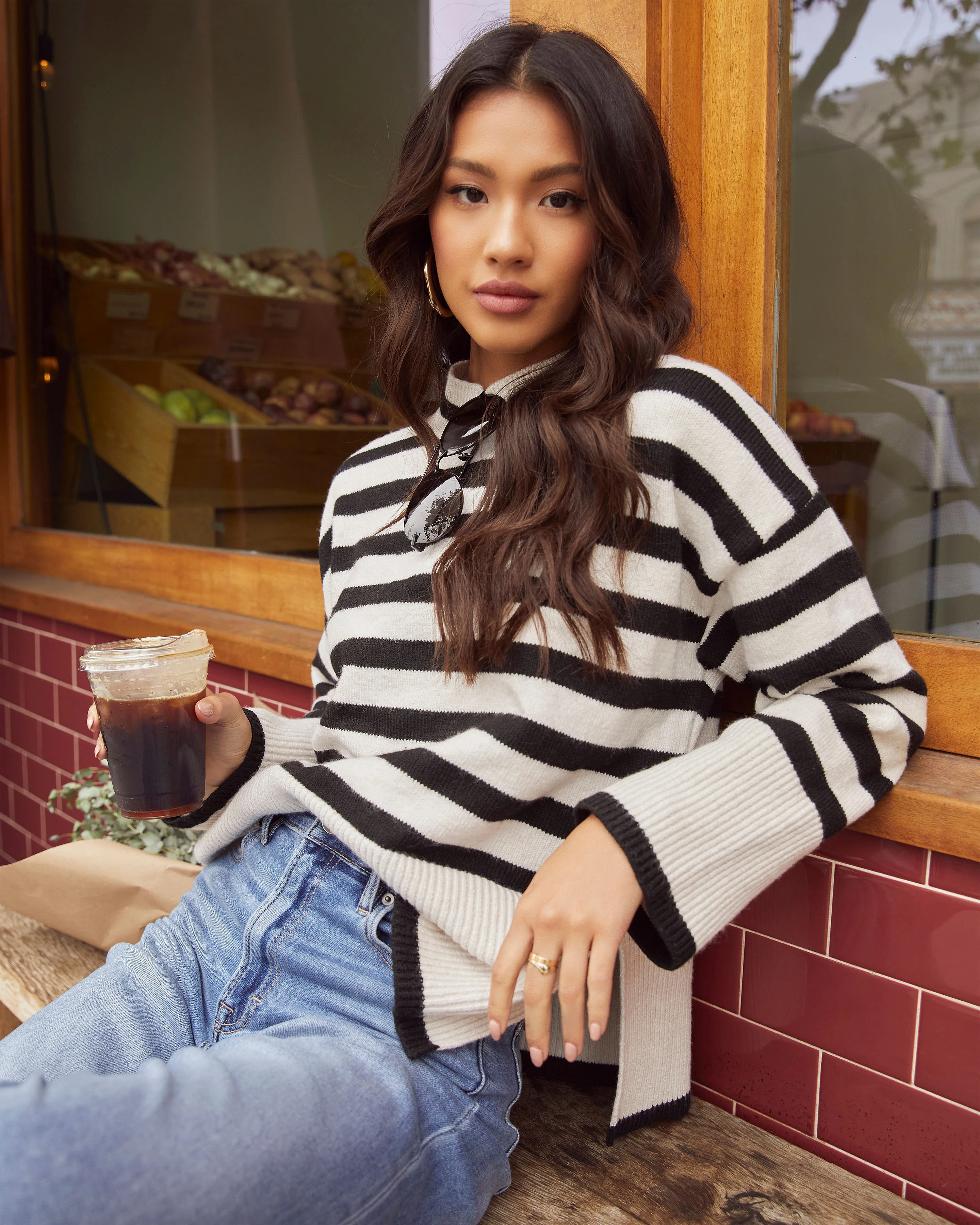 Dont Mind Me Striped Knit Sweater - Black/White / S | VICI