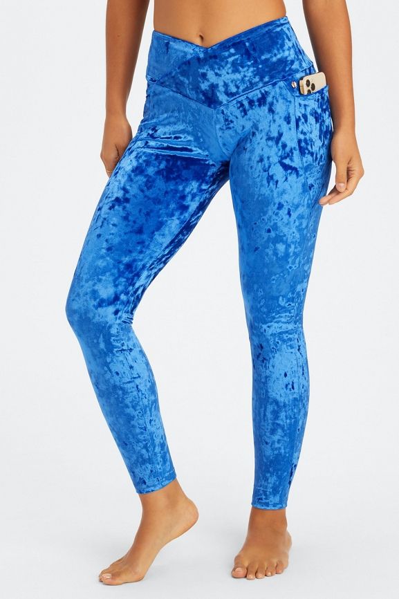 Crushed Velour Crossover Legging | Fabletics - North America