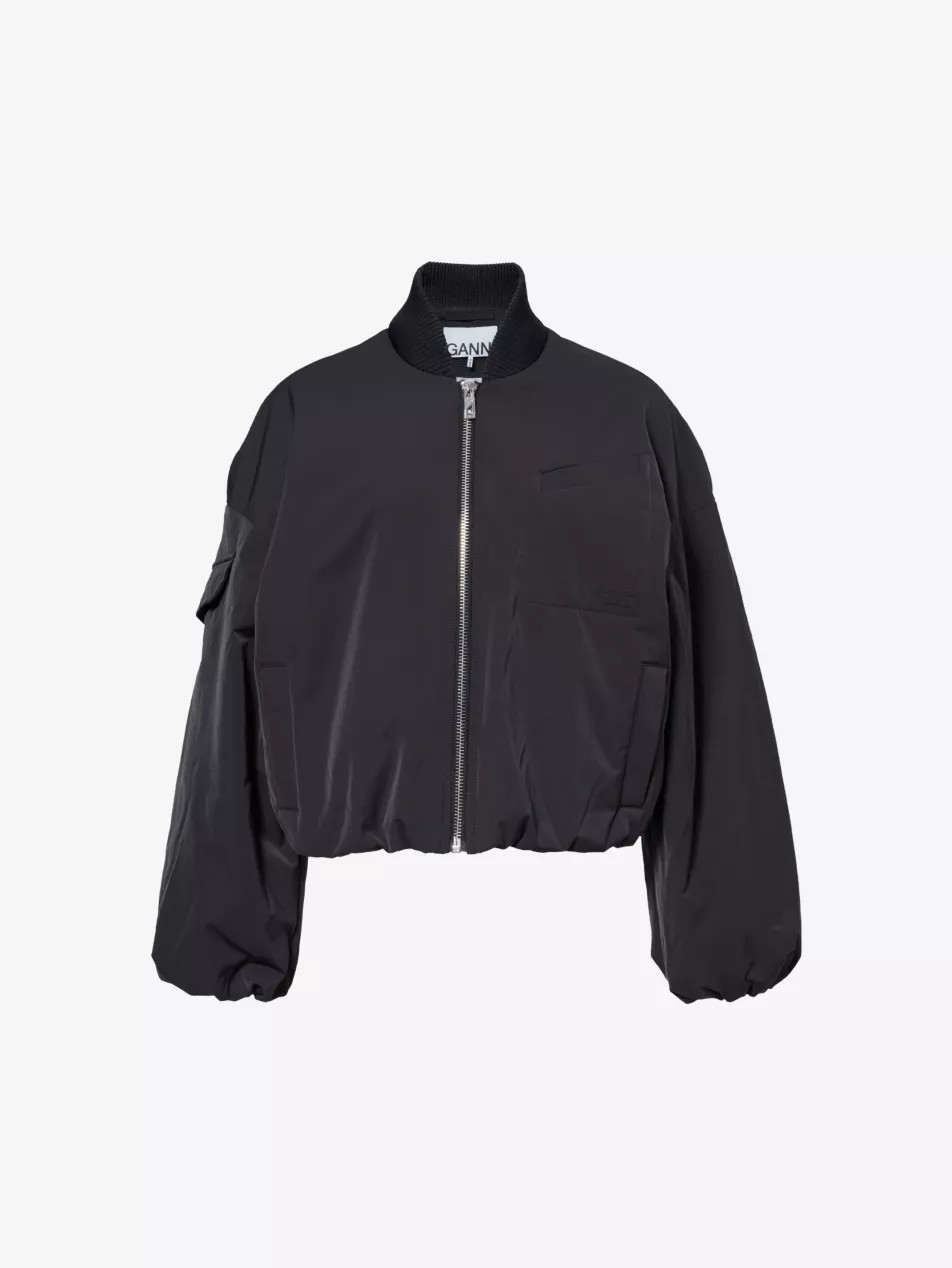 Flap-pocket recycled-polyester twill bomber jacket | Selfridges