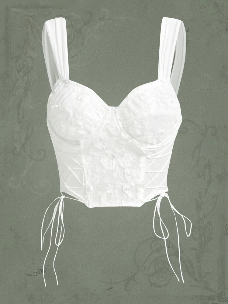 ROMWE Goth Lace Up Side Cami Top | SHEIN