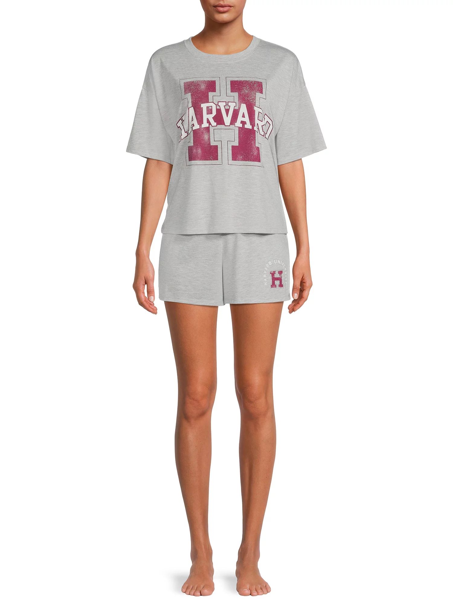 Grayson Social Women's and Women's Plus Size Harvard Sleep T-Shirt and Shorts Set, 2-Piece | Walmart (US)