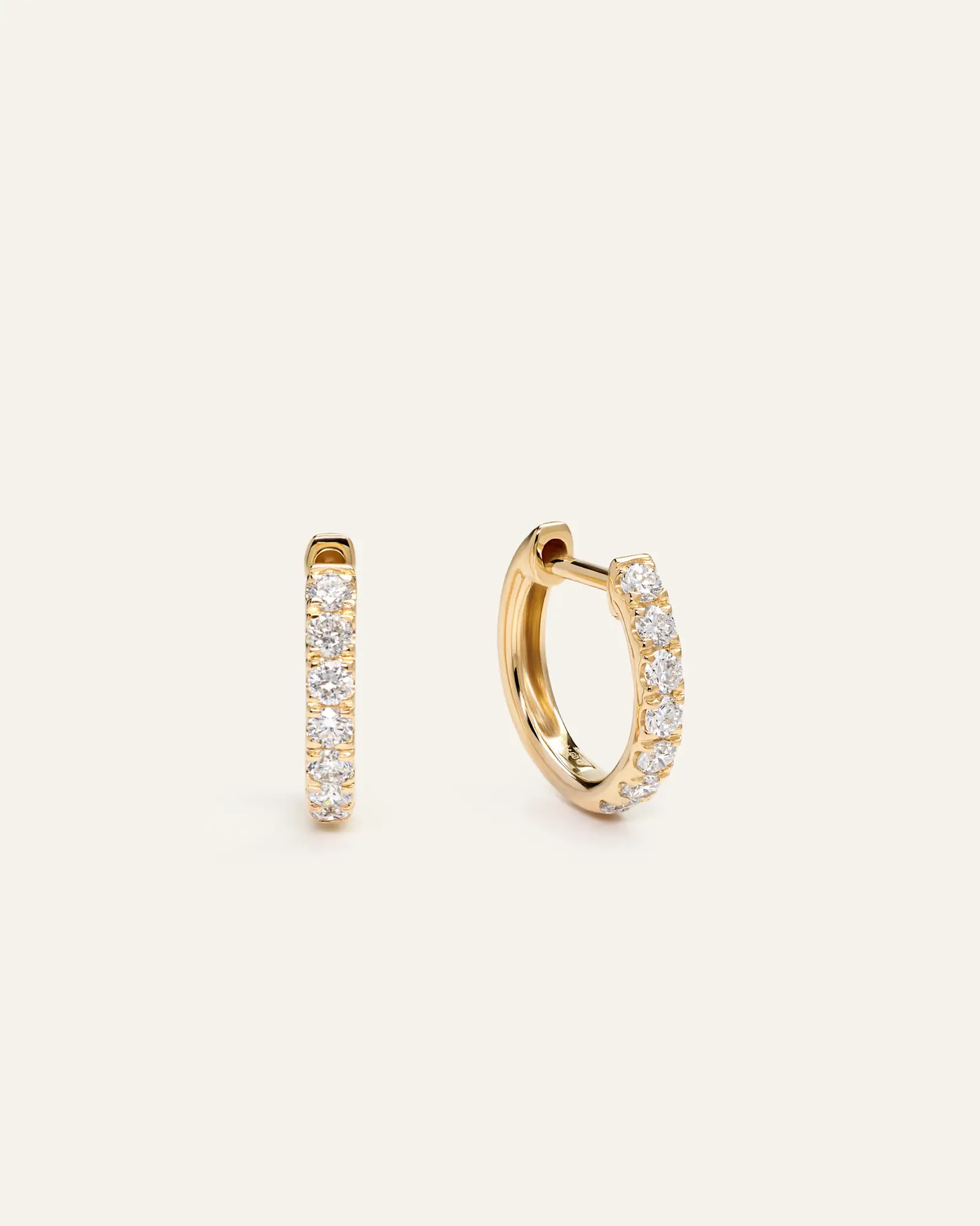 14K Gold Lab Grown Diamond Jumbo Huggies - 12mm in Yellow Gold | Quince