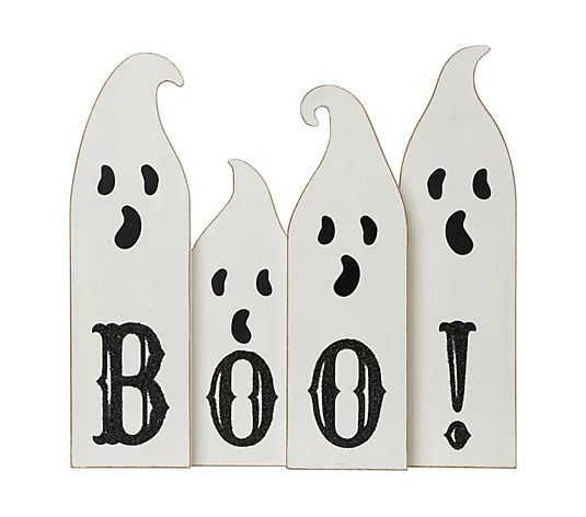 Glitzhome Boo! Ghost Family Halloween Table TopDecor - QVC.com | QVC