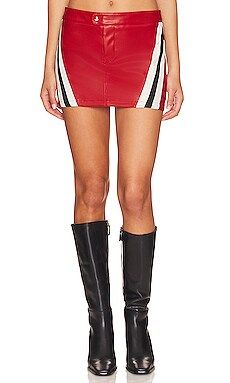 superdown Alexi Faux Leather Moto Skirt in Red from Revolve.com | Revolve Clothing (Global)