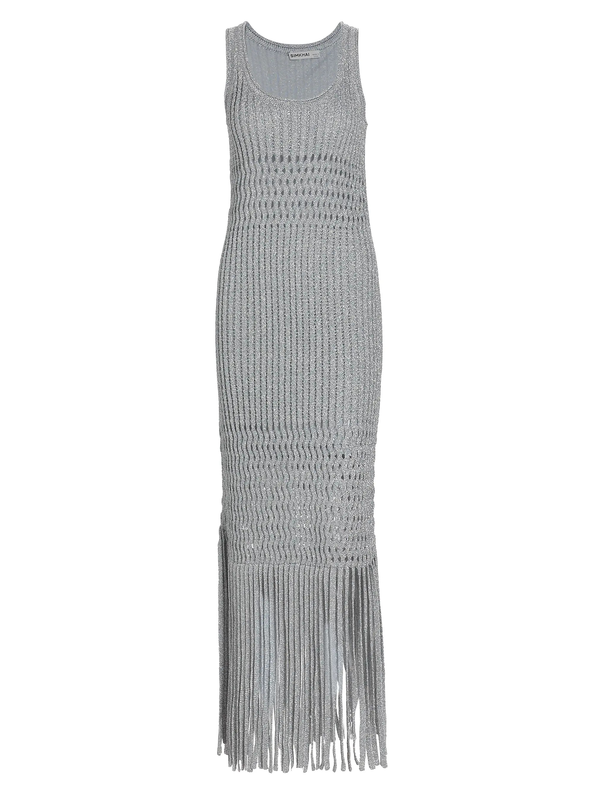 Shop SIMKHAI Jocelyn Open-Stitch Fringe Maxi Dress | Saks Fifth Avenue | Saks Fifth Avenue