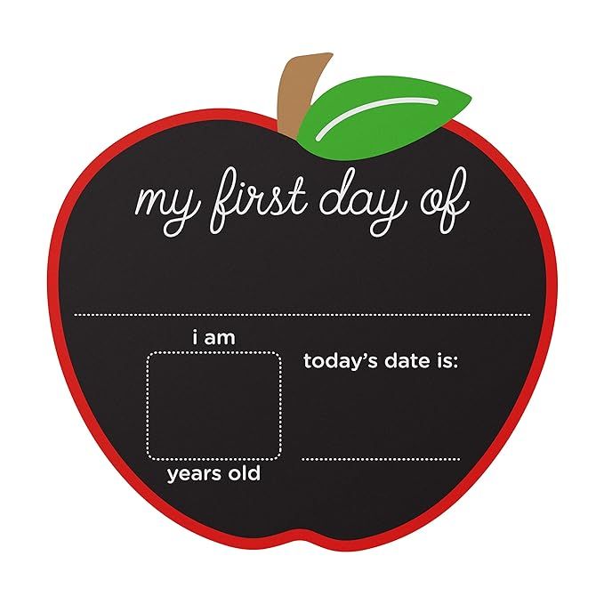 Pearhead First and Last Day of School Photo Sharing Reversible Chalkboard Sign, Apple Shaped, The... | Amazon (US)