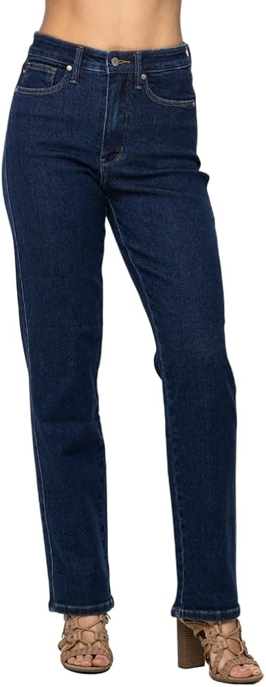 Judy Blue High Waist Tummy Control Classic Straight Jeans | Amazon (US)