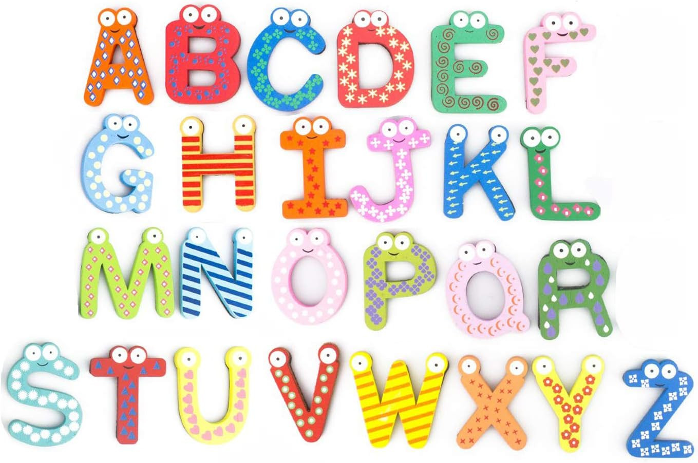 PENTA ANGEL 26Pcs Wooden Magnets Fridge Letters Wood Large Magnetic Refrigerator ABC Alphabet Cut... | Amazon (US)