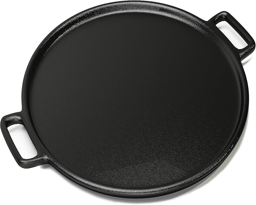 Cast Iron Pizza Pan - 14-Inch Baking Pan for Oven, Stovetop, Grill, or Campfires - Durable, Even-... | Amazon (US)