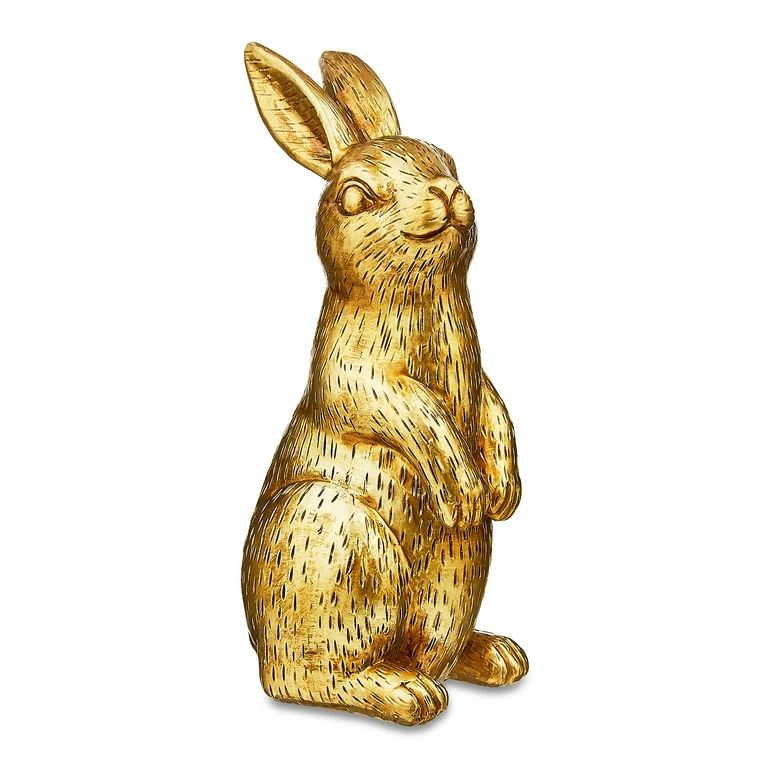 Easter Standing Metallic Gold Resin Bunny, 7", by Way To Celebrate - Walmart.com | Walmart (US)
