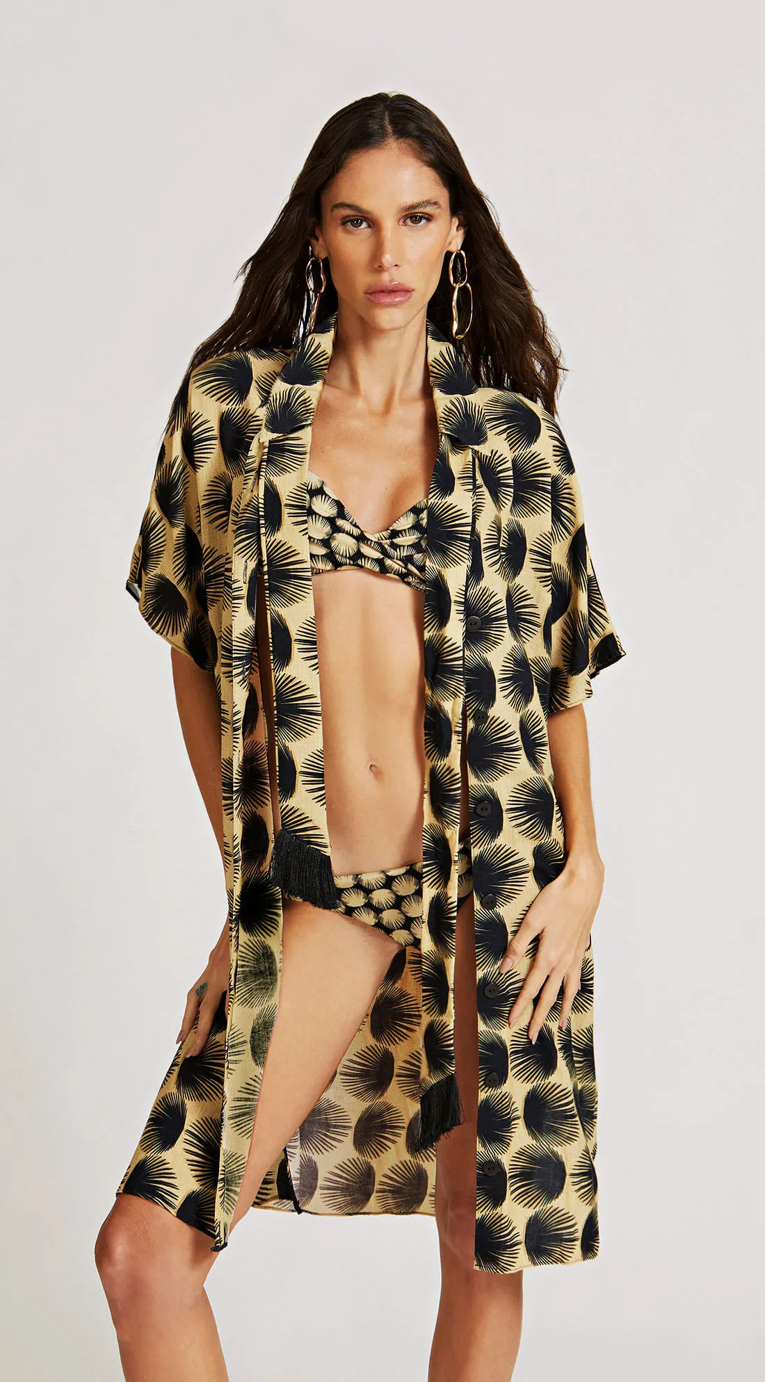 Chemise Morena Rosa Longo Detalhe Botão Preto/Terracota | OffPremium (BR)