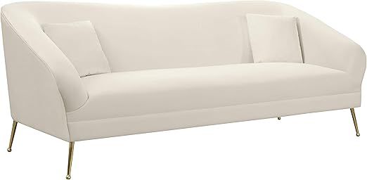 Meridian Furniture Hermosa Collection Modern | Contemporary Velvet Upholstered Sofa with Curved A... | Amazon (US)