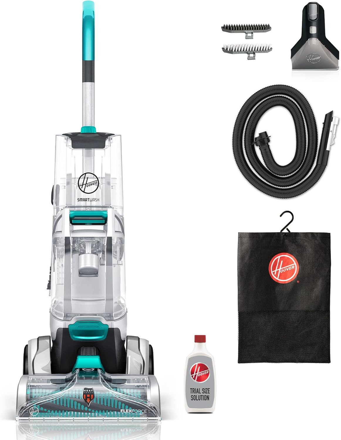 Hoover SmartWash+ Automatic Carpet Cleaner Machine, for Carpet and Upholstery, Deep Cleaning Carpet Shampooer, Carpet Deodorizer and Pet Stain Remover FH52000, Turquoise | Amazon (US)