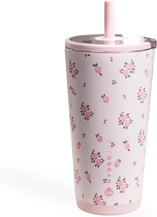 HydroJug Everyday Tumbler 20 oz, Ceramic-Lined Straw Cup, Wildrose | Amazon (US)