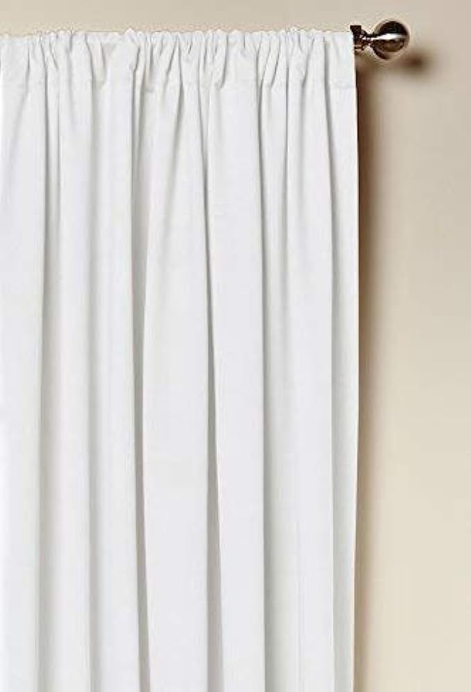 Cotton Craft - Set of 2-100% Cotton Duck Reverse Tab Top Curtain Panel Set - 50x108 - White - Classi | Amazon (US)