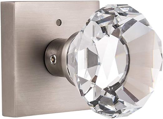 HIEMEY Privacy Glass Door Knob with Lock, Crystal Glass Door Knobs Interior, Bed Bath Door Knob B... | Amazon (US)