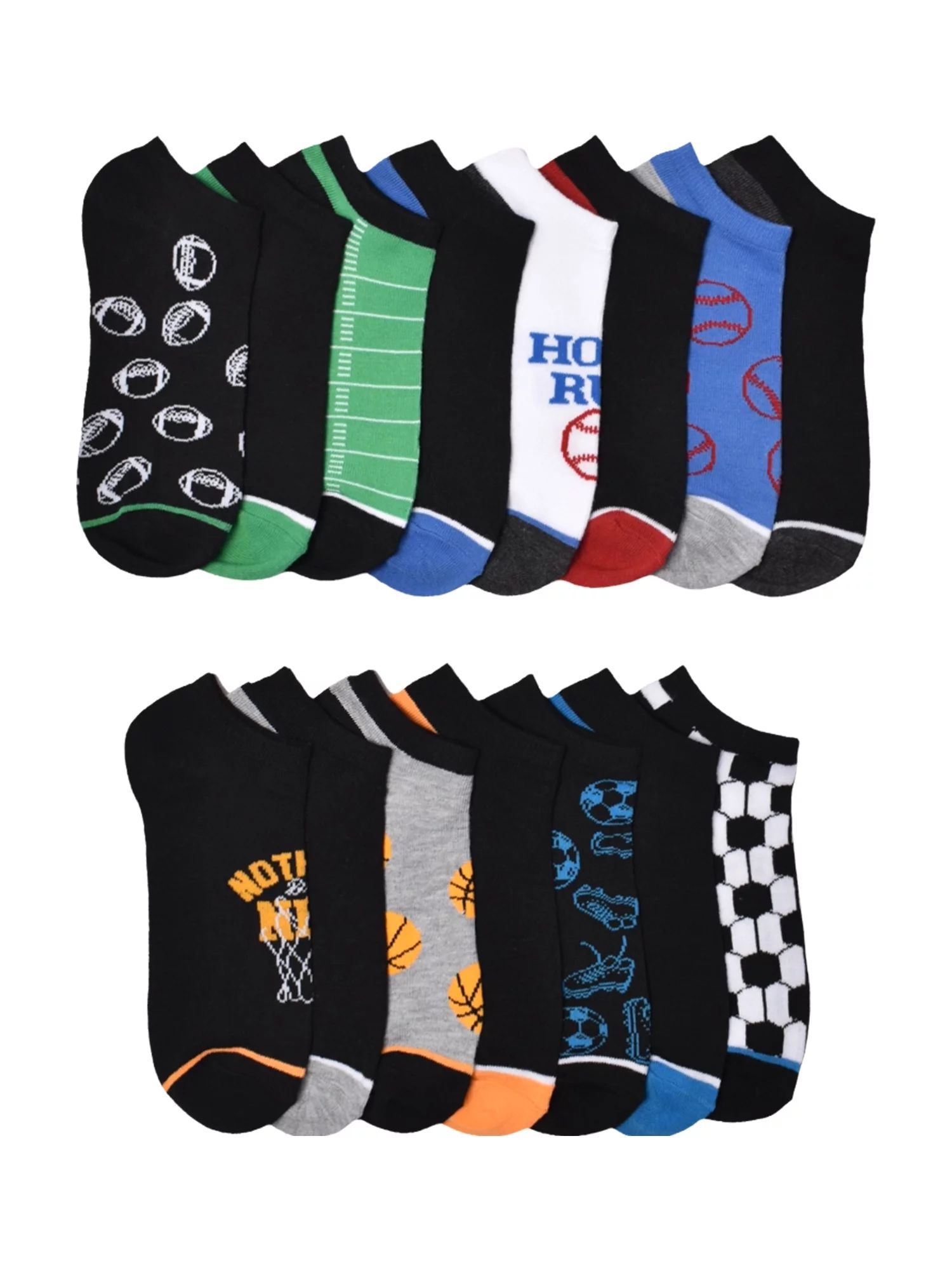 Wonder Nation Boys Sport No-Show Socks, 15-Pack, Size S (Shoe Size 4.5-8.5) | Walmart (US)