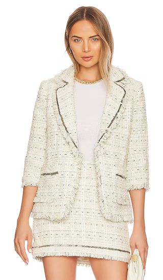 Metallic Beaded Maddie Blazer in Ivory | Revolve Clothing (Global)