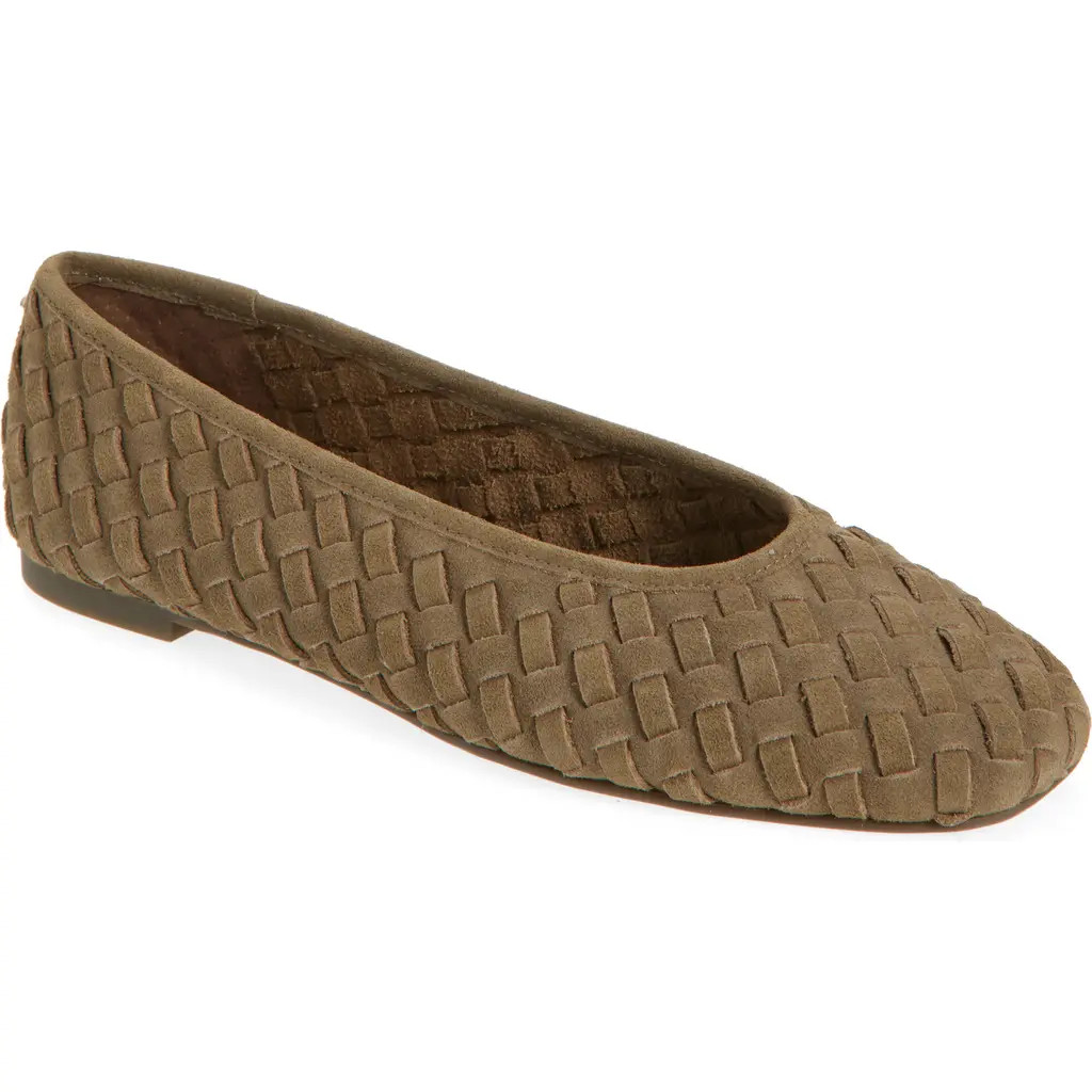 Dolce Vita Mycah Wovan Flat in Olive Woven Suede at Nordstrom, Size 9 | Nordstrom