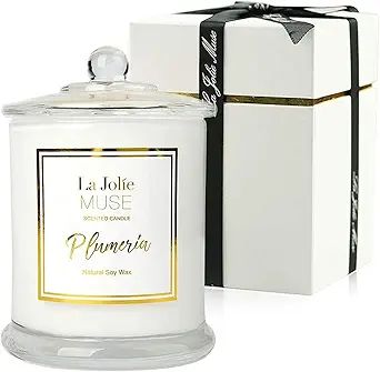 LA JOLIE MUSE Plumeria Scented Candles for Home, Frangipani Candle Hawaii, Natural Soy Candle for... | Amazon (US)