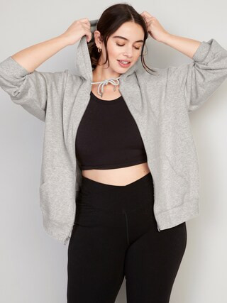 Slouchy Fleece Full-Zip Hoodie for Women | Old Navy (US)