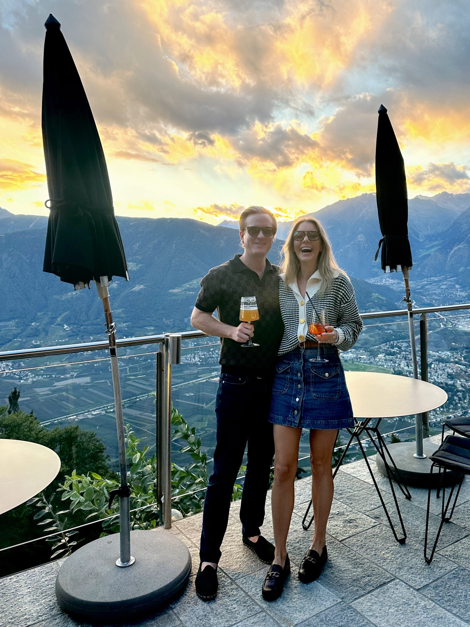 His & hers looks for apéritivo hour in the Italian Dolomites 

His: great men’s short sleeved sweater and dark jeans 💙

Mine: the coziest @trovata sweater and denim skirt with loafers 

#LTKStyleTip #LTKSaleAlert #LTKSeasonal