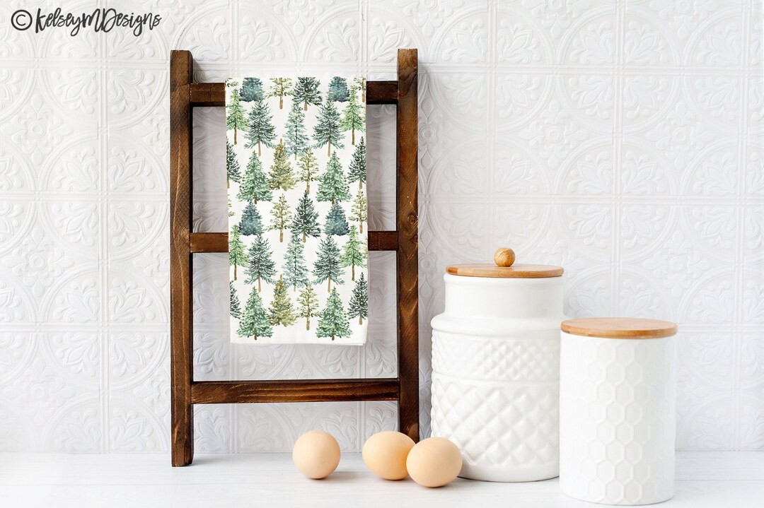 Christmas Trees Tea Towel Holiday Kitchen Decor Christmas - Etsy | Etsy (US)