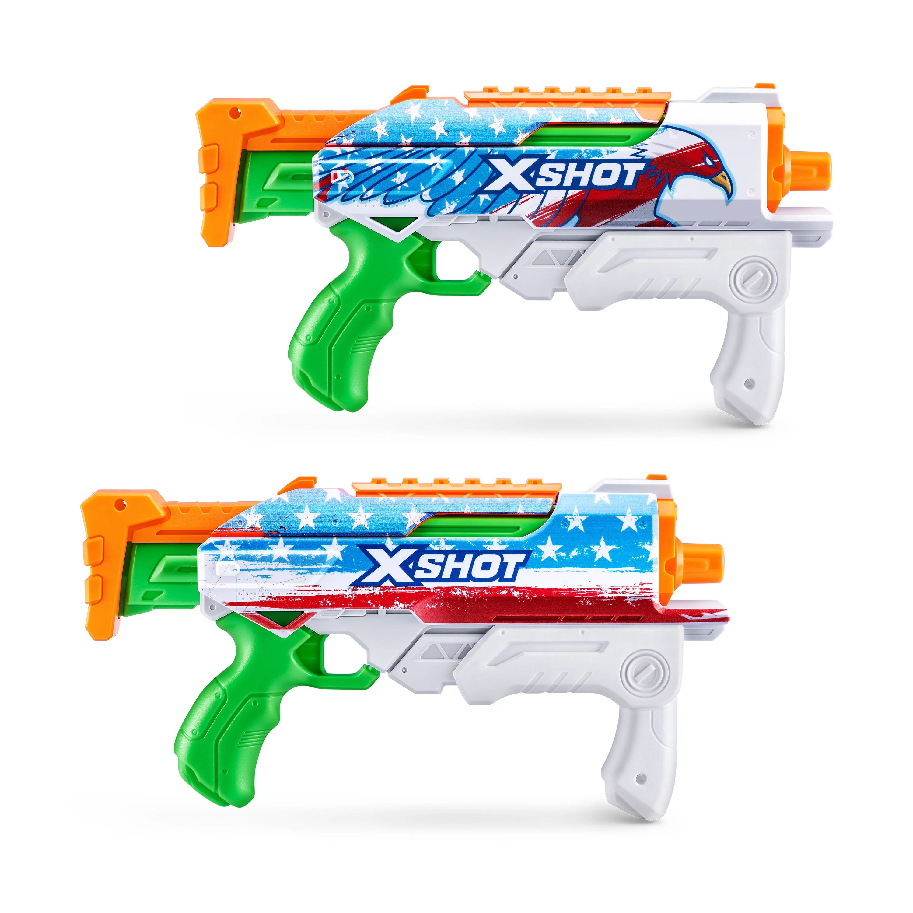 X-Shot Water Fast-Fill Skins Hyperload USA Water Blaster (2-Pack) by ZURU for Ages 3-99 | Walmart (US)