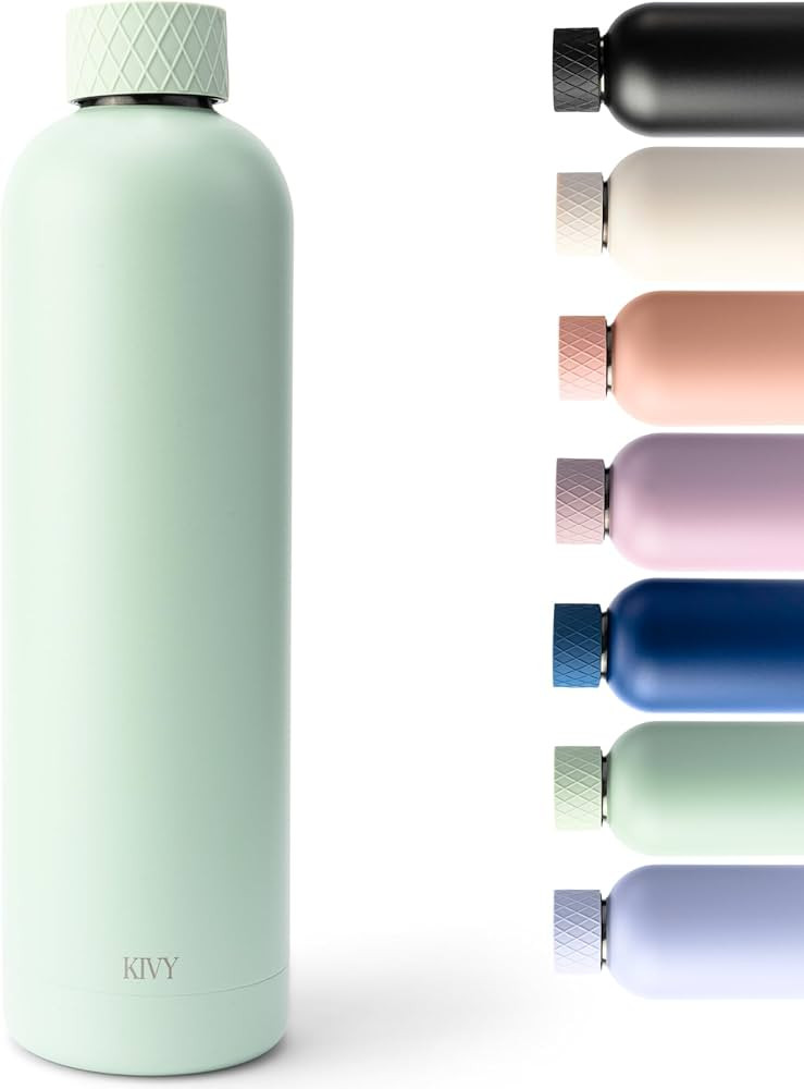 KIVY Stainless Steel Insulated Water Bottle 32oz | Leak Proof BPA-Free Metal Water Bottle - Stain... | Amazon (US)