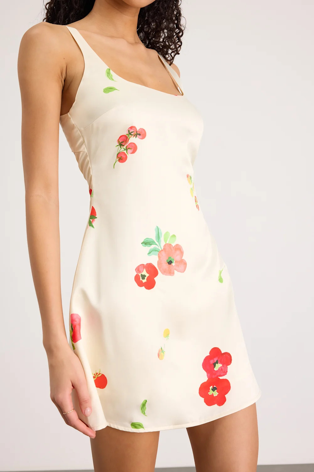 Malandra Cream Multi Print Satin Mini Dress | Lulus