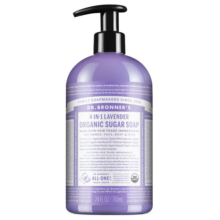 Dr. Bronner's Organic Sugar Soap – Lavender – 24 oz | Walmart (US)