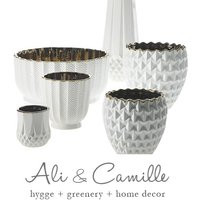 Geometric Vase, 4 Sizes, Patterned Textured Flower Vase White, Mercury Glass, Bud Geometric | Etsy (US)