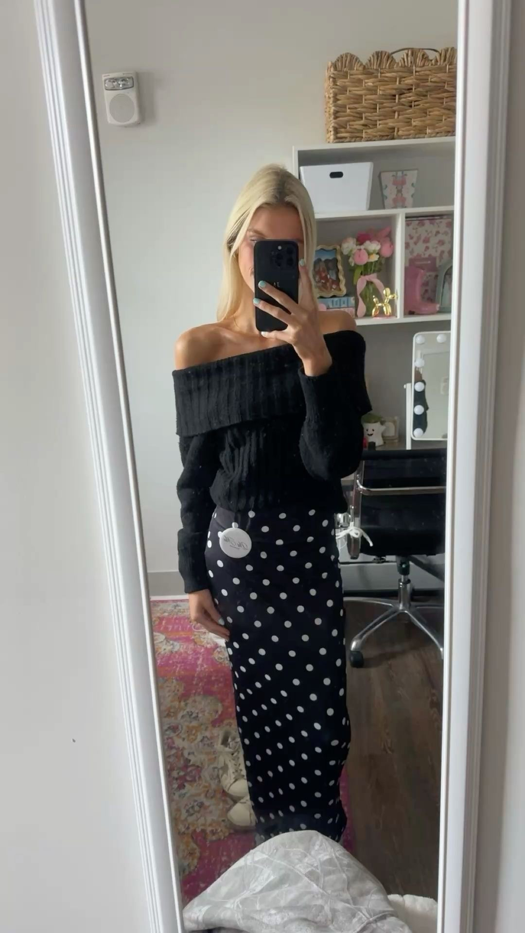 Gameday got with black off the shoulder sweater, polka dot maxi skirt and golden goose’s 

#LTKActive #LTKPetite #LTKootd