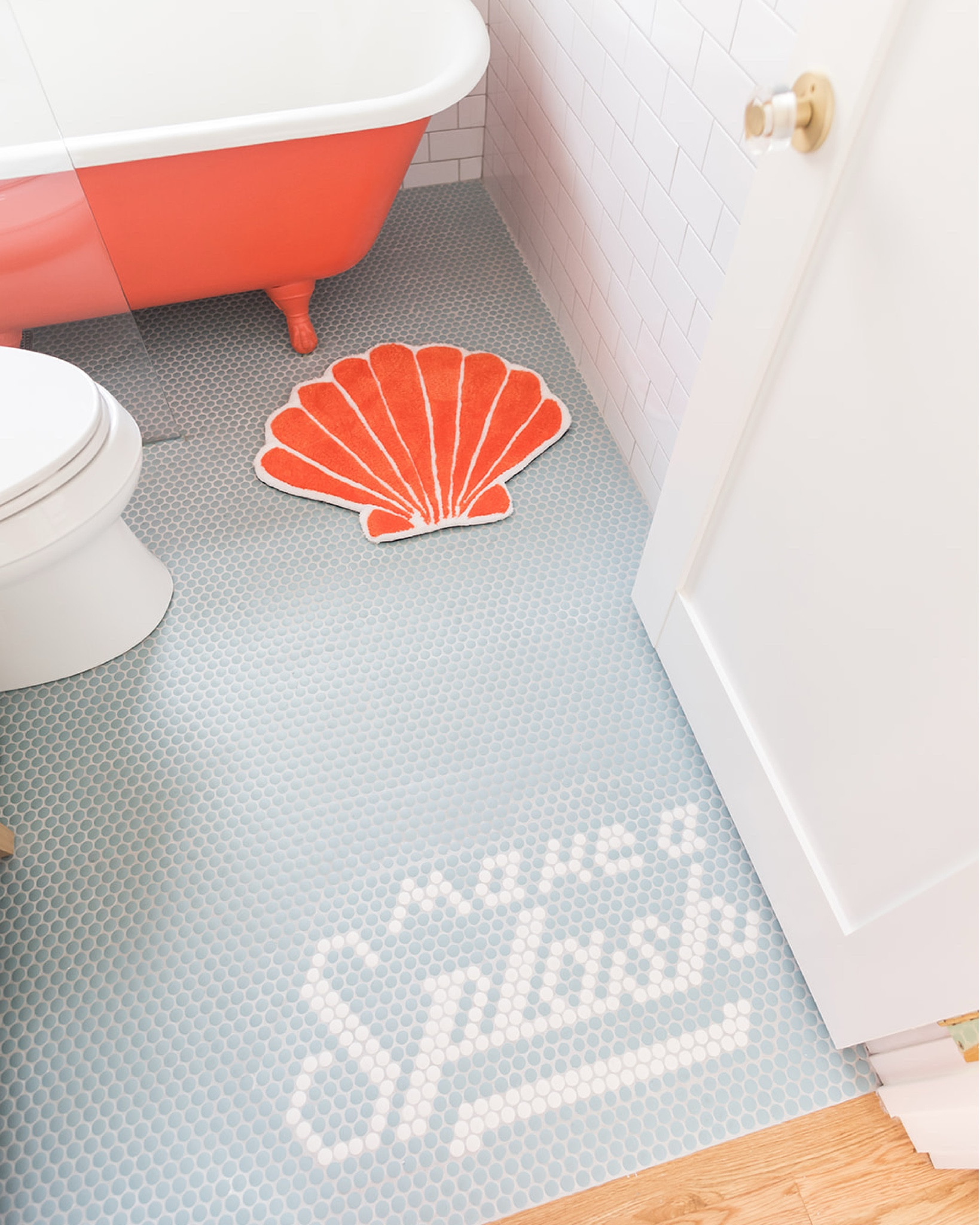 we had fun with the bathroom tile at the #mixedusemini! as this property is a short-term rental, we wanted to create a playful vibe for our guests, so we added a fun saying into the floor tile at the threshold, then added a simple wave design into the shower niche. #dwelloctoberstay #dwelloctober

#LTKHome