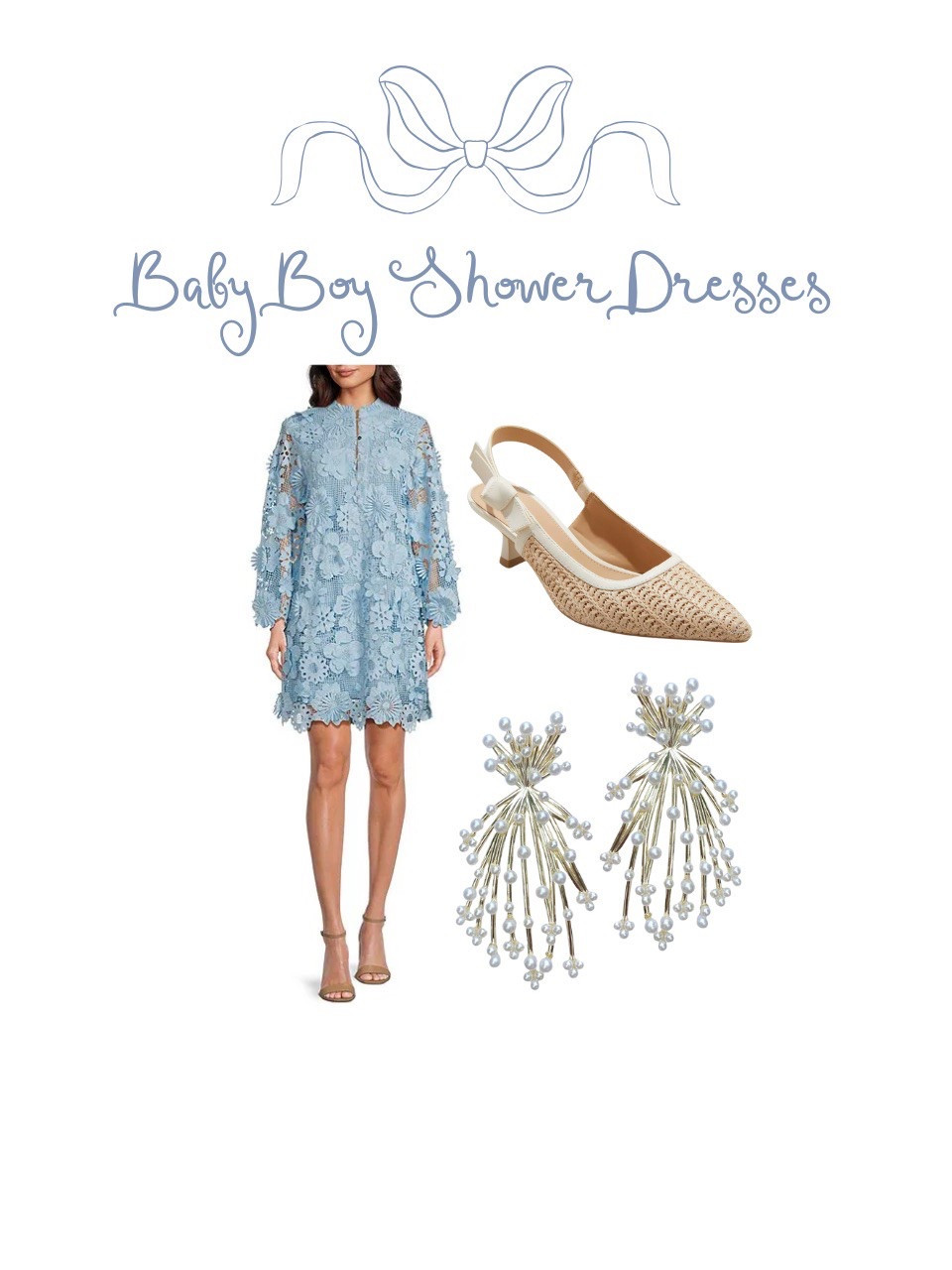 Baby boy baby shower dress ideas! Lots of cute blue dresses out there. 

Baby boy / baby shower dress / shower guest dress / bridal shower dress 