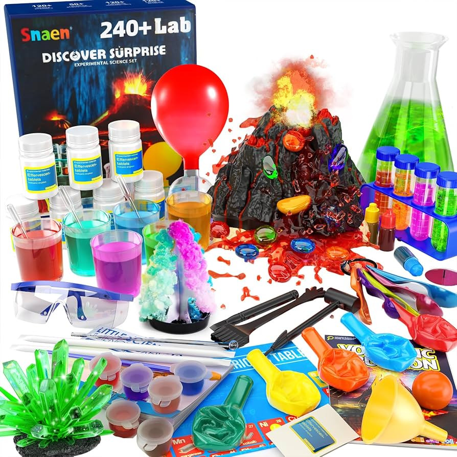 SNAEN 240+ Lab Experiments Science Kits, Chemistry Set, Crystal Growing, Erupting Volcano, STEM A... | Amazon (US)