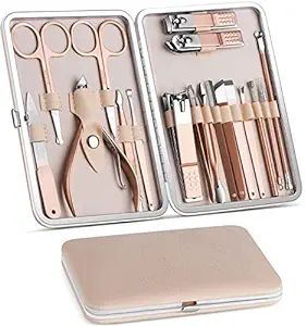 Vabogu Manicure Set, Pedicure Kit, Nail Clippers, Professional Grooming Kit, Nail Tools 18 In 1 w... | Amazon (US)