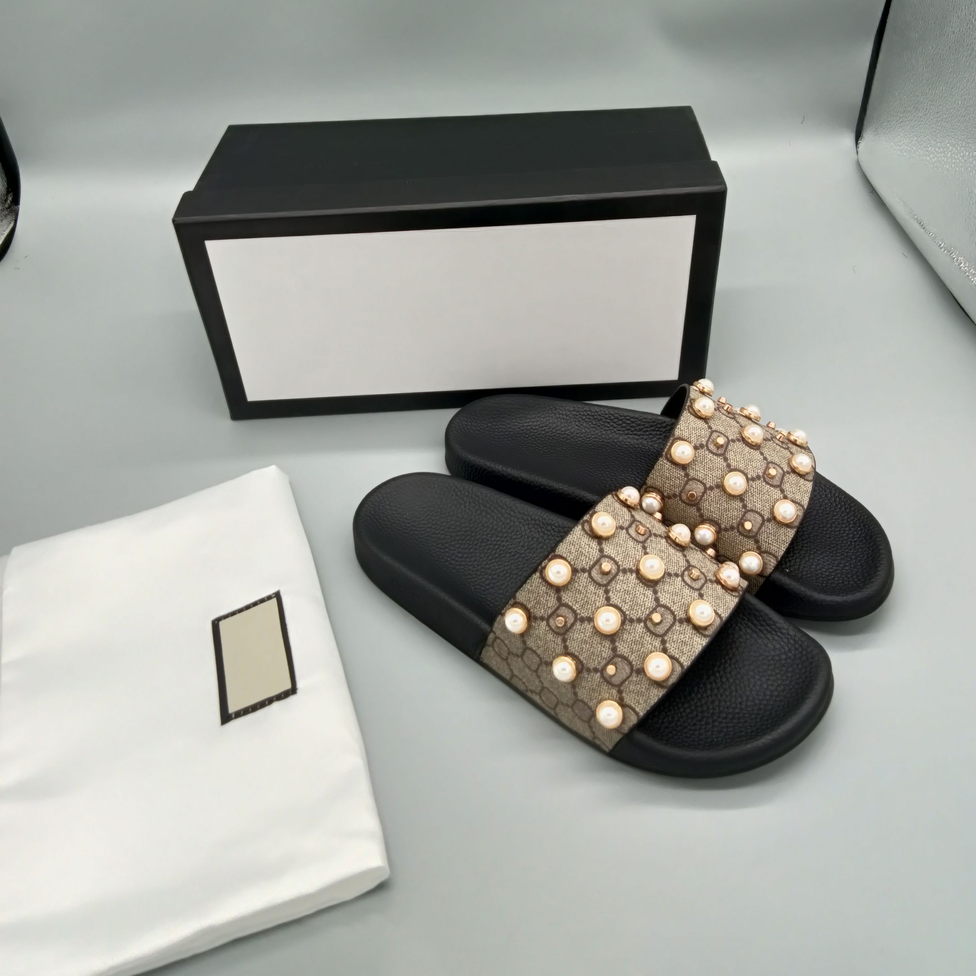 Designer Slides Women Man Luxury Slippers Sandals Brand Sandals Real Leather Flip Flop Flats Slid... | DHGate