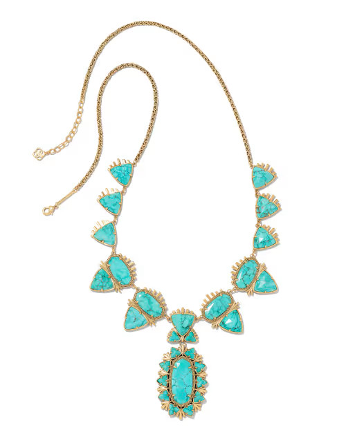 Havana Vintage Gold Statement Necklace in Variegated Turquoise Magnesite | Kendra Scott